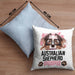 Australian Shepherd Papa Besitzer Kissen mit Füllung 40x40 Geschenk Lustiger Spruch Geschenkidee Australian Shepherd Liebhaber (Grau) Blau Trendation
