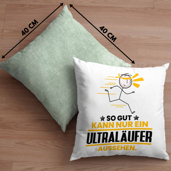 Ultraläufer Geschenk Kissen mit Füllung 40x40 So Gut Kann Nur Ein Ultraläufer Aussehen Geschenkidee (Grau) Grün Trendation