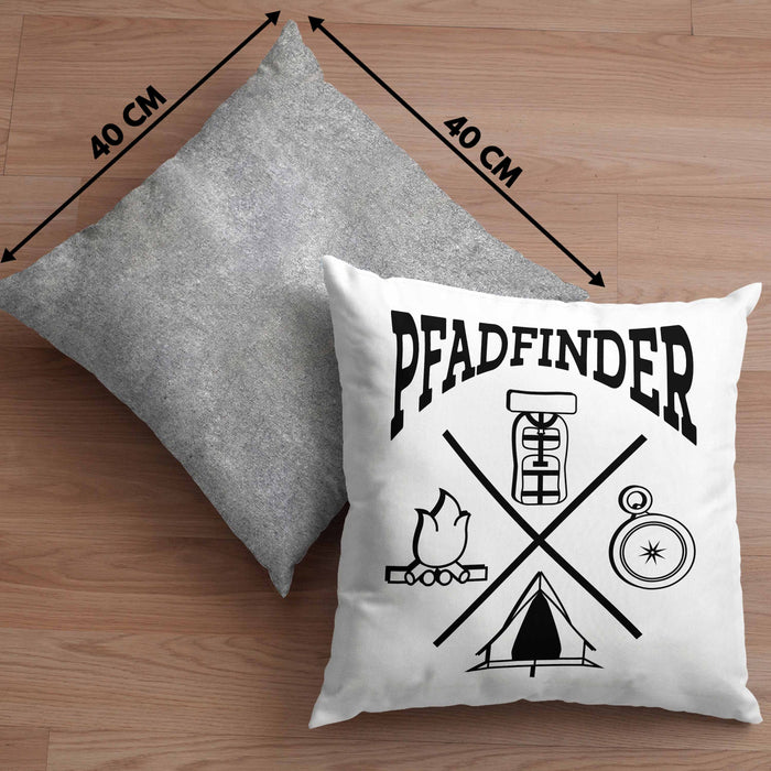 Pfadfinder Kissen mit Füllung 40x40 Geschenk Lustige Geschenkidee Für Pfadfinder (Grau) Grau Trendation