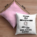 DJ Geschenk Kissen mit Füllung 40x40 Lustiger Spruch Ich Bin DJ Warum Weil Ich Es Kann Geschenkidee Bester DJ Geburtstag (Grau) Rosa Trendation