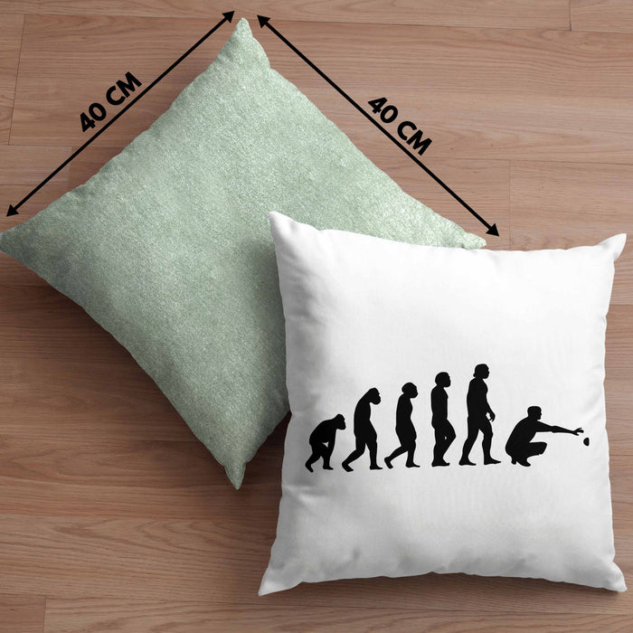 Boule Kissen mit Füllung 40x40 Geschenk Boule-Spieler Geschenkidee Spruch Boule Evolution Grafik (Grau) Grün Trendation