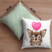 Chihuhahua Besitzer Kissen mit Füllung 40x40 Geschenk Chihuhahua Besitzer Geschenkidee Frauchen Herrchen (Grau) Grün Trendation