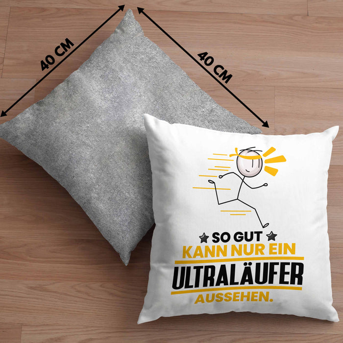 Ultraläufer Geschenk Kissen mit Füllung 40x40 So Gut Kann Nur Ein Ultraläufer Aussehen Geschenkidee (Grau) Grau Trendation