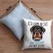 Rottweiler Besitzer Kissen mit Füllung 40x40 Geschenk Lustiger Spruch Geschenkidee Ich Kann Nicht Mein Rottweiler Hat Nein Gesagt (Grau) Blau Trendation