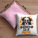 Border Collies Papa Besitzer Kissen mit Füllung 40x40 Geschenk Lustiger Spruch Geschenkidee Border Collies Liebhaber (Grau) Rosa Trendation