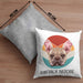 Französische Bulldogge Besitzer Kissen mit Füllung 40x40 Geschenk Lustiger Spruch Geschenkidee Französische Bulldogge Mama Papa (Grau) Grau Trendation