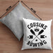 Cousins Rowing Kissen mit Füllung 40x40 Geschenk Rudern Paddelboot Cousinen-Treff Cousins (Grau) Grau Trendation