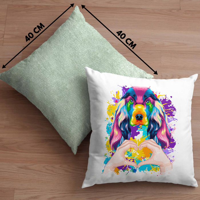 Cocker Spaniel Besitzer Farbe Love Kissen mit Füllung 40x40 Geschenk Lustiger Spruch Geschenkidee Cocker Spaniel Besitzerin (Grau) Grün Trendation