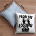 Poker Kissen mit Füllung 40x40 Geschenk für Poker-Spieler Männer Geschenkidee Problem und Lösung Poker Spielen Kartenspielen (Grau) Blau Trendation