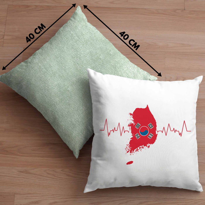 Seoul Kissen mit Füllung 40x40 Geschenk Südkorea South Korea Kpop Geschenkidee (Grau) Grün Trendation