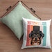 Rottweiler Besitzer Kissen mit Füllung 40x40 Geschenk Lustiger Spruch Geschenkidee Retro Vinatge Rottweiler (Grau) Grün Trendation