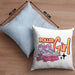 Lustige Rollschuh Kissen mit Füllung 40x40 Geschenk für Roller Girls "Roller Girl" Nostalgie 80er 90er Jahre (Grau) Blau Trendation