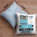 Modellbahnfan Geschenk Lustiger Spruch für Modellbahnfan Geschenkidee Bester Modellbahnfan Der WeltKissen mit Füllung 40x40 (Grau) Blau Trendation