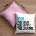 Kissen mit Füllung 40x40 für Vater Lustig "Dad The Man The Myth The Legend" Vatertag Spruch Geschenkidee (Grau) Rosa Trendation