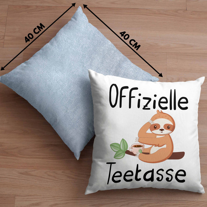 Offizielle TeeKissen mit Füllung 40x40 Geschenk Teetrinker Geschenkidee Tee-Kissen mit Füllung 40x40 (Grau) Blau Trendation