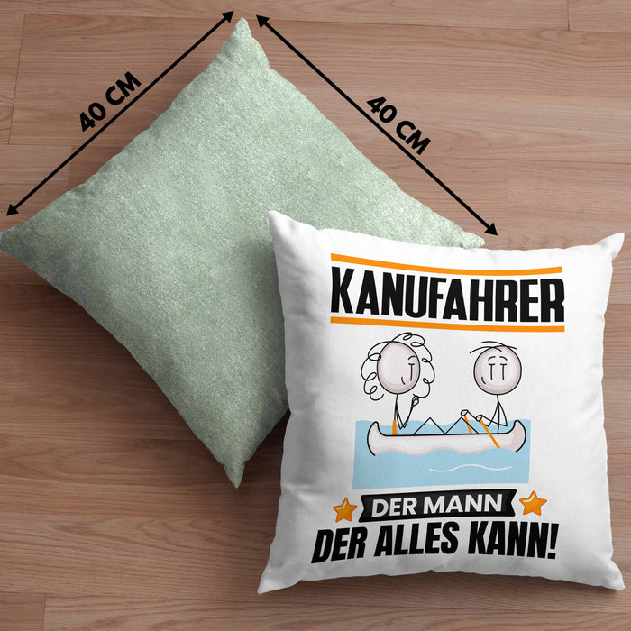 Kanufahrer Kissen mit Füllung 40x40 Geschenk für Kanufahrer Der Mann Der Alles Kann Geschenkidee zum Geburtstag (Grau) Grün Trendation