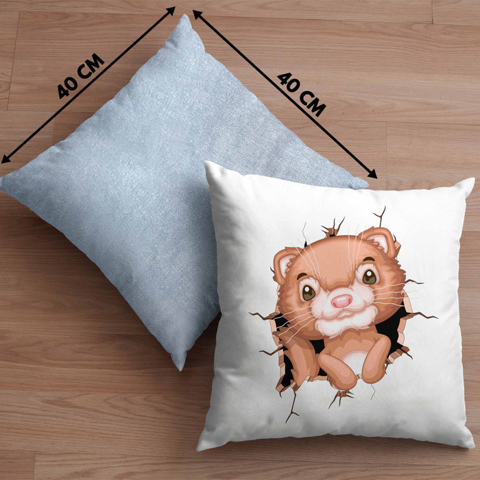 Otter 3D Grafik Kissen mit Füllung 40x40 Lustige Geschenkdidee Otter-Liebhaber (Grau) Blau Trendation