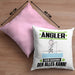 Angler Kissen mit Füllung 40x40 Geschenk für Angler Der Mann Der Alles Kann Geschenkidee zum Geburtstag (Grau) Rosa Trendation