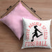 Mädchen Fußball Kissen mit Füllung 40x40 Geschenk Echte Mädchen Spielen Fußball Frauen-Fussball (Grau) Rosa Trendation