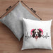 Border Collies Besitzer Kissen mit Füllung 40x40 Geschenk Lustiger Spruch Geschenkidee Herzschlag Border Collies (Grau) Grau Trendation