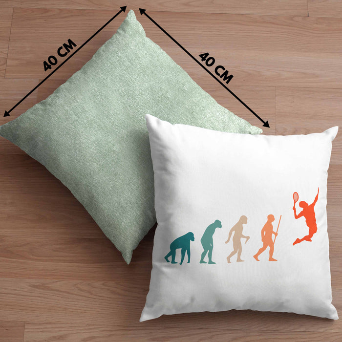 Lustige Badminton Kissen mit Füllung 40x40 Geschenk für Badmintonspieler Badminton Lehrer Coach Trainer Geschenkidee Evolution (Grau) Grün Trendation