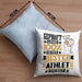 Athlet Geschenk Lustiger Spruch für Athlet Geschenkidee Bester Athlet Der WeltKissen mit Füllung 40x40 (Grau) Blau Trendation