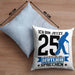 Kissen mit Füllung 40x40 Geschenk zum 25. Geburtstag Lustiger Spruch Geschenkidee Männer Frauen (Grau) Blau Trendation