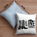 Line Dance Kissen mit Füllung 40x40 Geschenk Spruch Linedance KafffeeKissen mit Füllung 40x40 Spruch (Grau) Blau Trendation