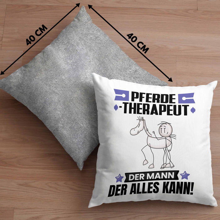 Pferdetherapeut Kissen mit Füllung 40x40 Geschenk für Pferdetherapeut Der Mann Der Alles Kann Geschenkidee zum Geburtstag (Grau) Grau Trendation