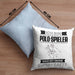 Polo-Spieler Kissen mit Füllung 40x40 Geschenk für Polo-Spieler Geburtstag Lustiger Spruch Was Ist Deine Superkraft (Grau) Blau Trendation