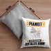 Pianist Kissen mit Füllung 40x40 Geschenk für Pianist Der Mann Der Alles Kann Geschenkidee zum Geburtstag (Grau) Grau Trendation