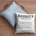 Bassist Kissen mit Füllung 40x40 Geschenk Bass-Spieler Geschenkidee Bassist Definition (Grau) Blau Trendation
