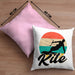 Kitesurfing Kissen mit Füllung 40x40 Geschenk für Kitesurfer Geschenkidee Vintage Grafik (Grau) Rosa Trendation