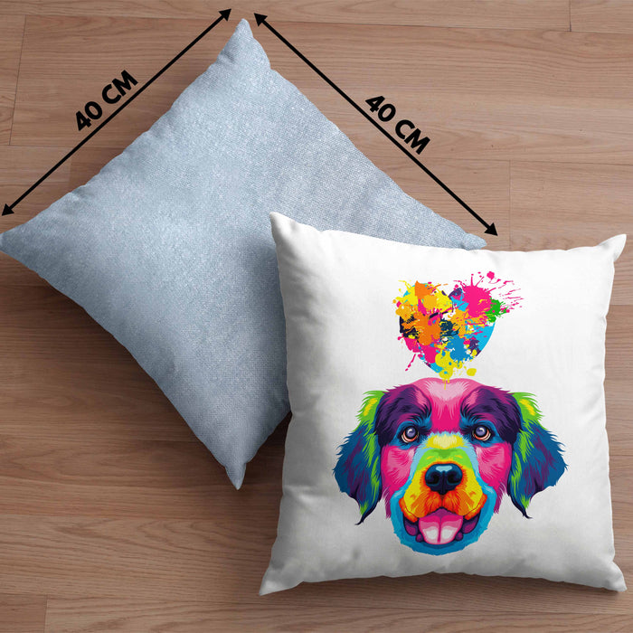 Golden Retriever Herz Farbe Besitzer Kissen mit Füllung 40x40 Geschenk Lustiger Spruch Geschenkidee Golden Retriever Liebhaber (Grau) Blau Trendation