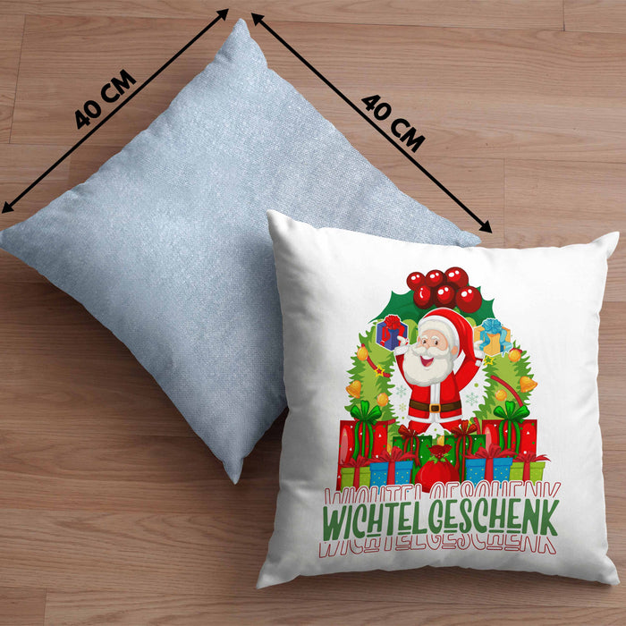 Schrott-Wichtelgeschenk für Frauen Kollegen Geschenk Wichteln Weihnachten Weihnachten Geschenkidee SchrottwichtelnKissen mit Füllung 40x40 (Grau) Blau Trendation