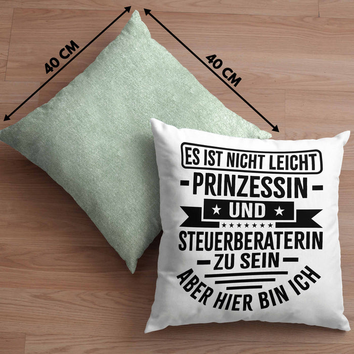 Steuerberaterin Geschenk Kissen mit Füllung 40x40 Geschenkidee Prinzessin (Grau) Grün Trendation