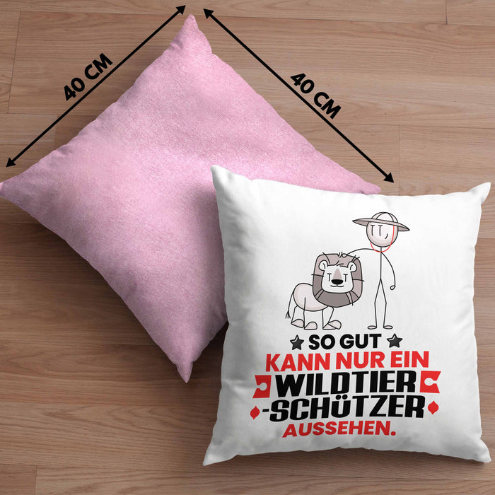 Wildtierschützer Geschenk Kissen mit Füllung 40x40 So Gut Kann Nur Ein Wildtierschützer Aussehen Geschenkidee (Grau) Rosa Trendation