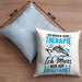 Kreuzfahrt Geschenk Kissen mit Füllung 40x40 Verkündung Geschenkidee für Kreuzfahrt-Fans Schiff (Grau) Blau Trendation