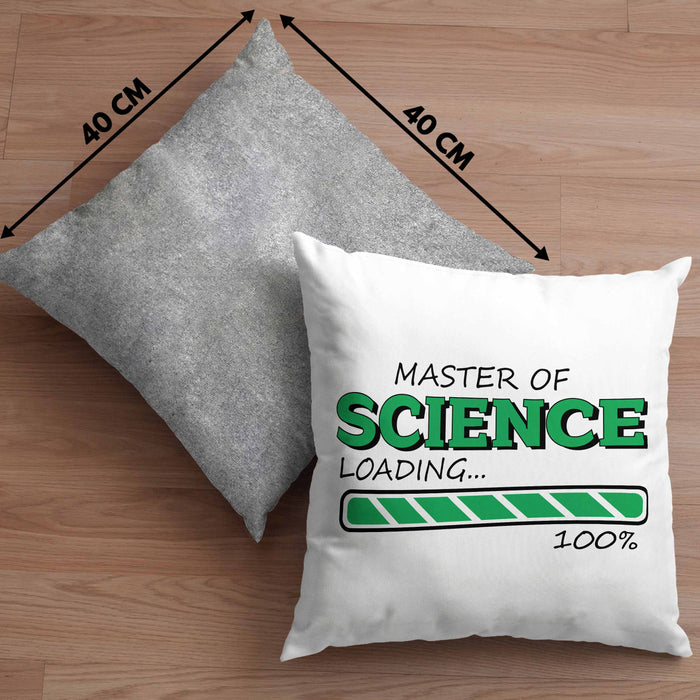Lustige Kissen mit Füllung 40x40 "Master Of Science Loading" - Geschenkidee für Absolventen Master (Grau) Grau Trendation