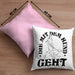 Die Mit Dem Hund Geht Kissen mit Füllung 40x40 Geschenk für Frauchen Hundebesitzerin Geschenkidee (Grau) Rosa Trendation