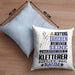 Kletterer Geschenk Kissen mit Füllung 40x40 Lustiger Spruch Erheben Sie Sich Der Kletterer Betritt den Raum (Grau) Blau Trendation