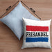 Frikandel Kissen mit Füllung 40x40 Geschenk Holländer Geschenkidee Holland Flagge Holland Urlaub Liebhaber (Grau) Blau Trendation