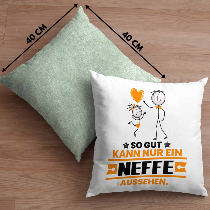 Neffe Geschenk Kissen mit Füllung 40x40 So Gut Kann Nur Ein Neffe Aussehen Geschenkidee (Grau) Grün Trendation