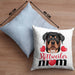 Rottweiler Besitzer Mom Mama Kissen mit Füllung 40x40 Geschenk Lustiger Spruch Geschenkidee Rottweiler Besitzerin (Grau) Blau Trendation