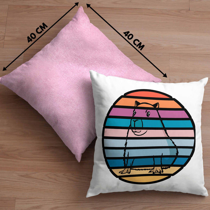 Kissen mit Füllung 40x40 mit Capybara-Motiv Geschenk für Capybara Liebhaber Geschenkidee (Grau) Rosa Trendation