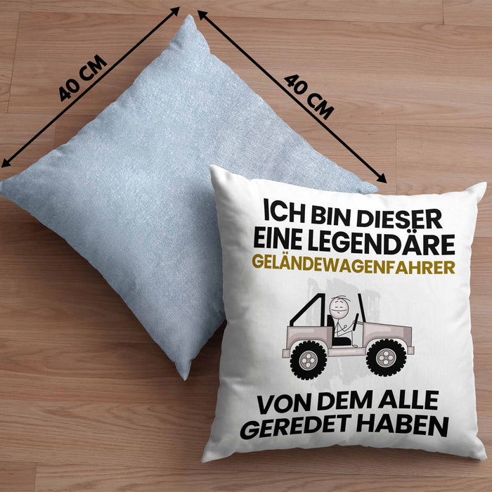 Geländewagenfahrer Geschenk Kissen mit Füllung 40x40 Lustige Geschenkidee Geburtstag für Geländewagenfahrer Ich Bin Dieser Legendäre Geländewagenfahrer Von Dem Alle Geredet Haben (Grau) Blau Trendation