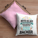 Bäcker Kissen mit Füllung 40x40 mit Spruch Geschenkidee Bäckerin Geschenk Männer Frauen (Grau) Rosa Trendation