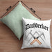 Dachdecker Geschenke Kissen mit Füllung 40x40 Lustig Mann Männer Zubehör Geschenkidee Dachdecker-Meister (Grau) Grün Trendation