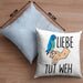 Lustige Wellensittich-Kissen mit Füllung 40x40 Geschenk für Wellensittich-Besitzer Liebe Tut Weh (Grau) Blau Trendation