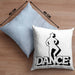 Lustige Tänzer Kissen mit Füllung 40x40 Geschenk für Tänzer und Tänzerinnen "Dance" (Grau) Blau Trendation